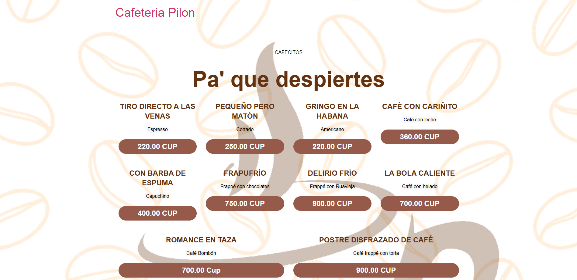 Cafetería Pilón Cuba